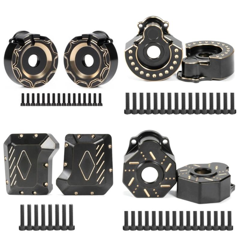2pcs Heavy Duty Brass Outer Portal Drive Housing Cover Counterweight Block for TRX-4 TRX-6 1/10 RC Crawler Car