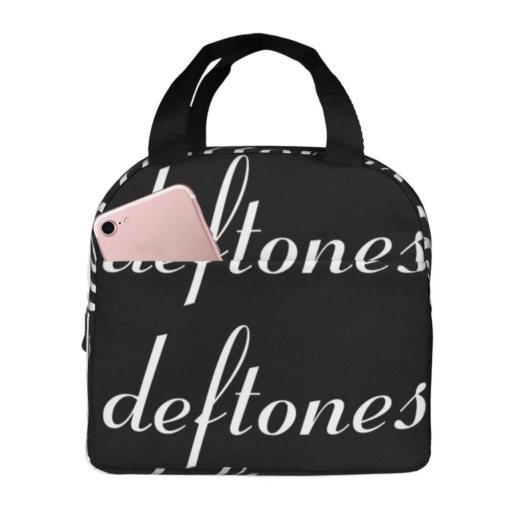 Metall Punk Rock Deftones Isolierte Lunchtasche für Damen Büro Kühlbox Thermische Lebensmittelbox Tragbare Lunchboxen Behälter