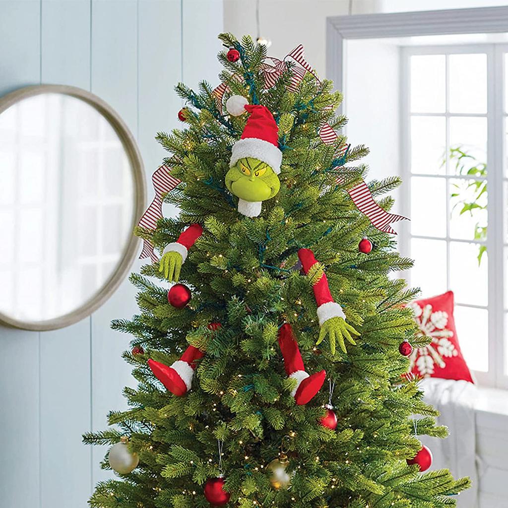 Christmas Tree Decoration  Head  Arms And Legs For Christmas Tree  Stole Christmas Stuffed Stuck Tree Topper Garland Ornaments