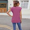 Women's Fashion Casual Summer Spring Solid Color Print Short Sleeve O-Neck Blouses & Shirts