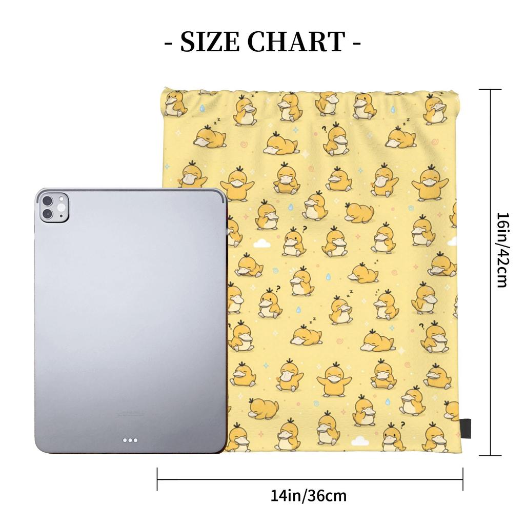Custom P-Psyducks Drawstring Bag for Training Yoga Backpacks Men Women Cartoon Sports Gym Sackpack