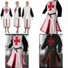 Durable Medieval Templar Knight Crusader Outfit Cosplay Costume With Square Collar