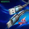 5A USB Type C Cable Wire For Samsung S10 S20 Xiaomi Mi 11 Mobile Phone Fast Charging USB C Cable Type-C Charger Huawei Cables