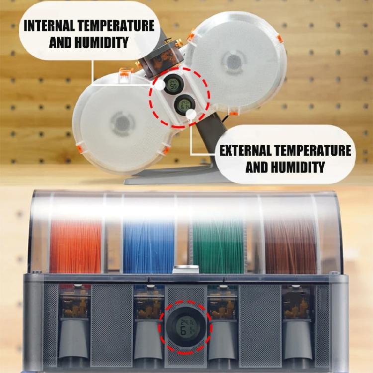 Scatola Asciutta per Stampante con Igrometro e Termoregolatore Ideale per la Conservazione di Materiali per Stampanti 3D
