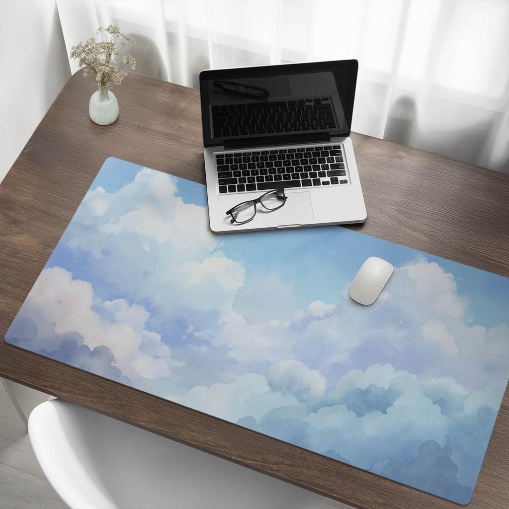 Gaming Protective Mat for Keyboard and Mouse Painted Clouds 120X60 Cm