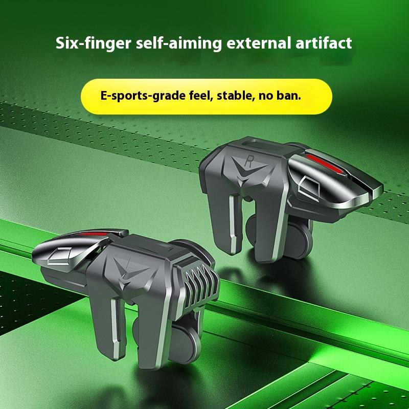 Sechs-Finger Hühneressen Artefakt E-Sport Zweiwege Mechanischer Hühneressen-Knopf 6-Finger Hilfs-Gamepad