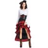 Game Themed Pirate Queen Costume With Ruffled Long Dress For Cosplay Enthusiasts
