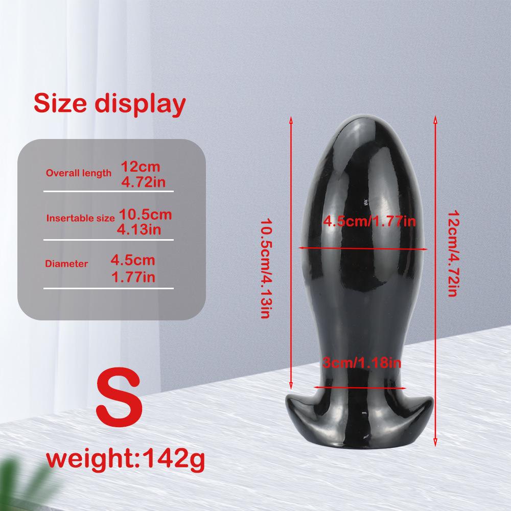 Black Dragon Egg Butt Plug - Large, Extra Thick Anal Dilator for Men and Women, Wearable Erotic Toy