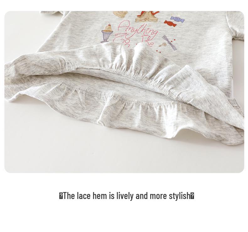 Sweet Lace Short-Sleeve Baby Girls' Summer Top: Soft, Breathable, and Cute Princess T-Shirt