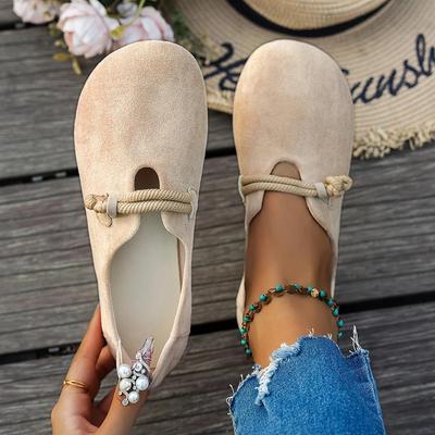 Spring and Autumn Women's Round Toe Slip-On Comfortable Soft Sole Versatile Flat Shoes Casual Office Wear Slip-on Loafers for Plus Size
