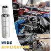 HARFINGTON 2pcs Spark Plug Socket Set 3/8" Drive 18mm Swivel Magnetic 12 Point Thin Wall Spark Plug Socket with 360 Degree Swivel CR-V Steel, Silver