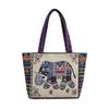 Embroidered Canvas Tote Bag - Chinese Style for University Women