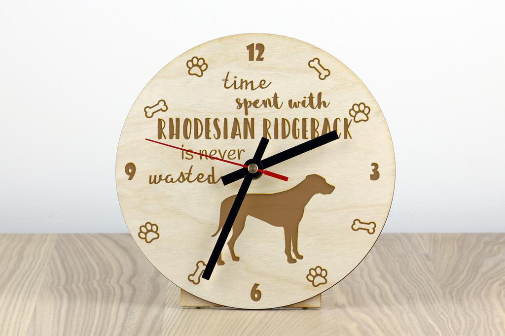 Rhodesian Ridgeback, Afrika Aslan Tazısı, Afrika Aslan Köpeği - köpekli saat, gravürlü ahşap saat, Art-Dog tarafından kişiselleştirilmiş saat