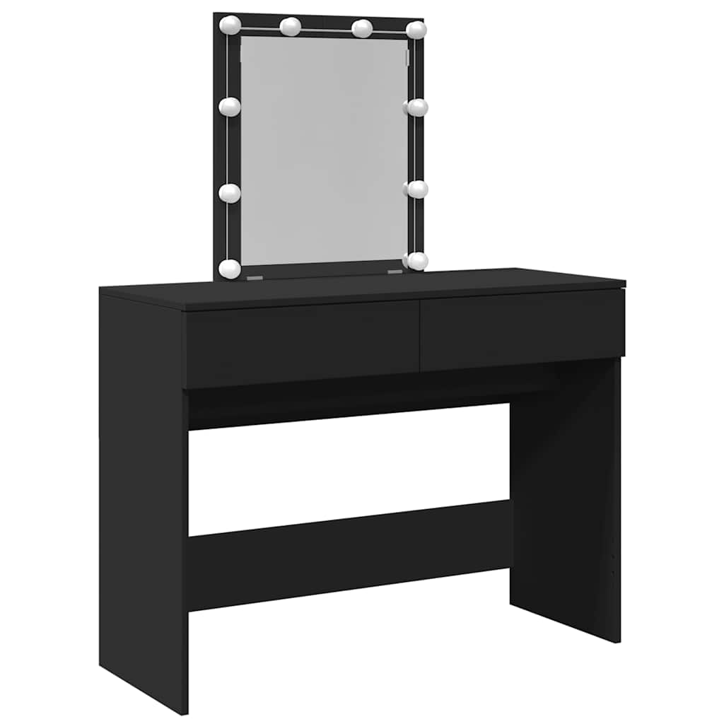 Vidaxl Toaletka Z Oświetleniem Led, Czarna, 100X40X130 Cm