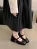French Retro Square Toe Mid-Heel Mary Jane Shoes for Women - Elegant Spring & Autumn Style with a Chunky Heel and Fairy Aesthetic