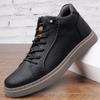 Fashion Non-Slip Versatile Men Sneakers Lace Up Genuine Leather Casual Shoes High Top Walking Shoes Warm Winter Man Ankle Boots Trainers