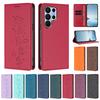 Strong Magnetic Cute Cat Cards Solt Wallet Leather Phone Case For Samsung S26 Ultra Edge S25 Plus S24 FE A56 Kickstand Cover