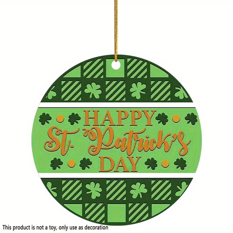 2D Flat "Happy St. Patrick's Day" Green Acrylic Irish Theme Decoration Sign, Suitable for decoration, Wall, porch, Room, Villa, accents Home, Hallway,