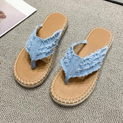 Pantoufles d'été pour femmes, sandales plates à plateforme tendance, tongs de loisirs d'extérieur, pantoufles de voyage pour la plage, claquettes pour femmes, sandales