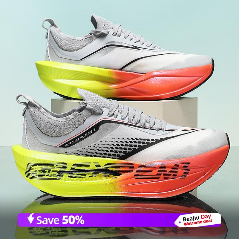 

Мужские беговые кроссовки с карбоновой пластиной, марафонские, специализированные спортивные, дышащие, легкие, женские, удобные, нескользящие, повседневные кроссовки 44