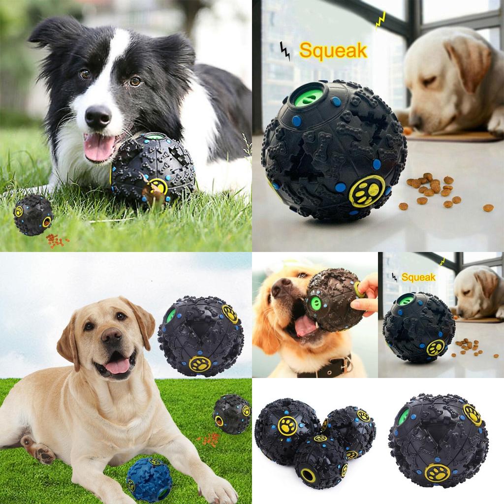 Pet World Leaking Food Ball Noise-making Dog Toy Black