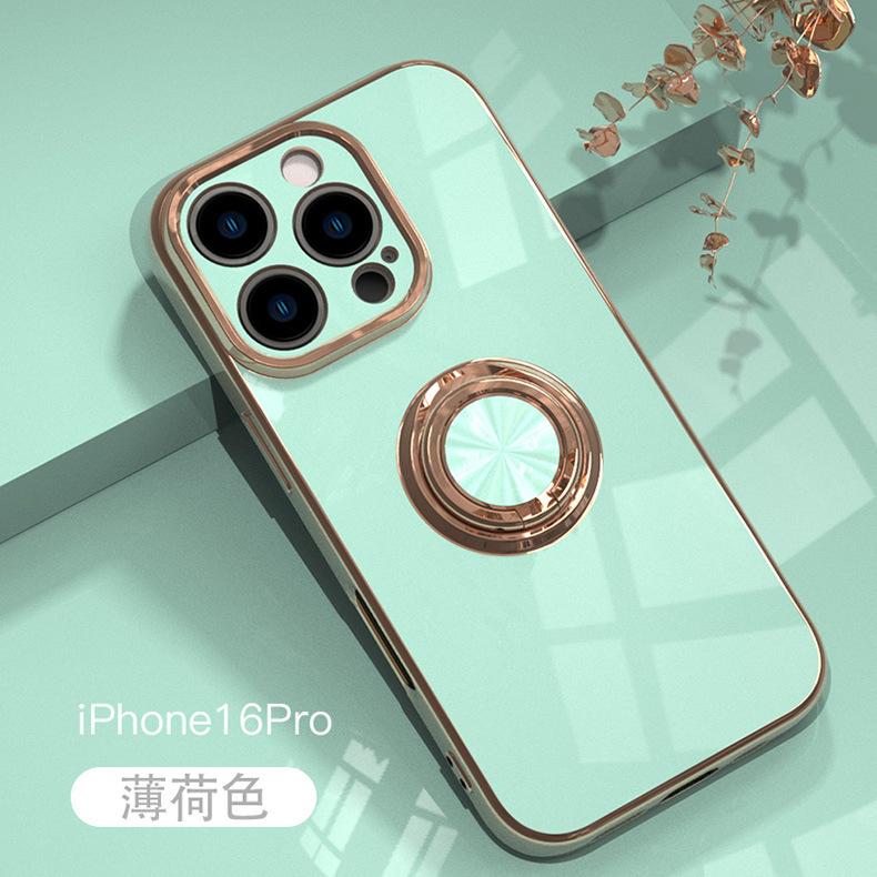 Applicable to iphone17Pro electroplated ring mobile phone case Apple 16/15 all-inclusive soft edge protective case 14promax