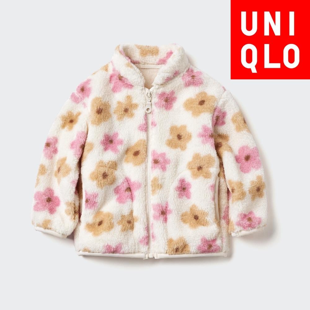 

UNIQLO BT Пушистая флисовая куртка на молнии с принтом 11 PINK/BABY 80