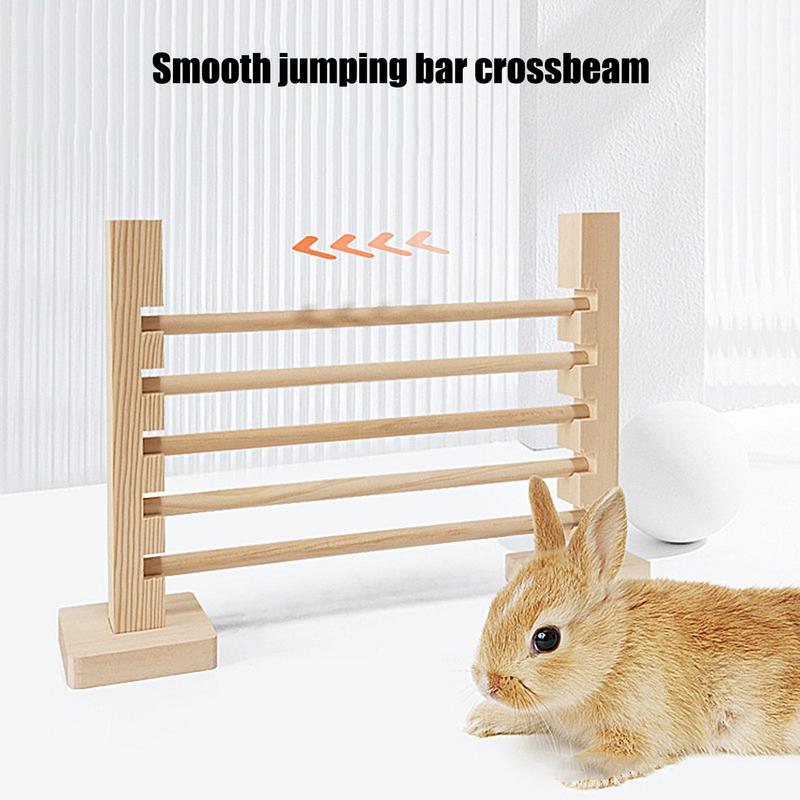 Bunny Exercise Obstacle Wooden Training Hurdle Adjustable Height Training Games Small Animal Toy For Pet Habitat Cage Enrichment