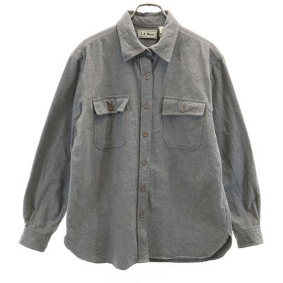 90s Old Long Sleeve Shirt M Gray Outdoors Women Used