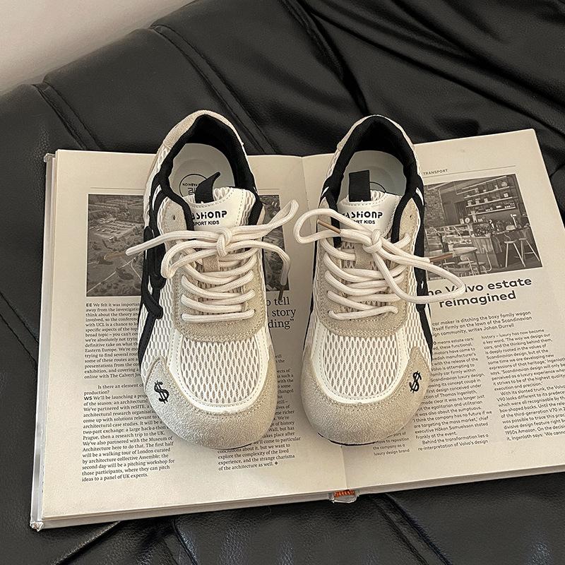 Retro Versatile Splicing Mesh Casual Sports Shoes Women's 2025 Summer New Mesh Breathable and Comfortable German Training Shoes