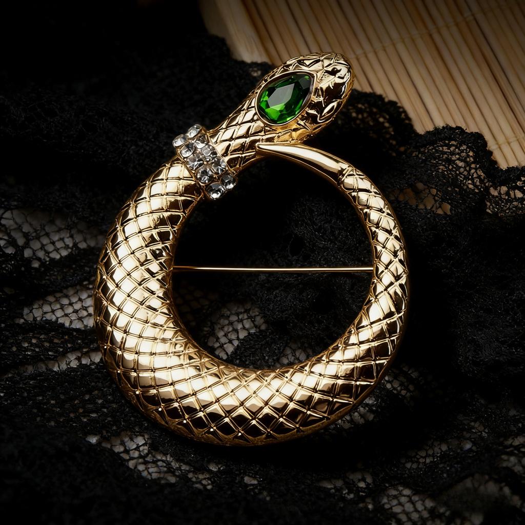 SKEDS Baroque Crystal Snake Brooch Novelty Badge Women Charm Perfect Accessory Gift for Friends Fashion Design Corsage