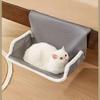 1pc Contemporary Style, All-Season Window Hanging Cat Bed - Soft Gray with White Edging, Perfect for Napping, Ideal for Bedside,Window Sill,or Balcony