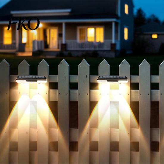 Warm White Solar Wall Light Washer Lights, Outdoor Light, Waterproof Garden LED Lamp Step Lights Rechargeable with Color Changing RGB, Landscape