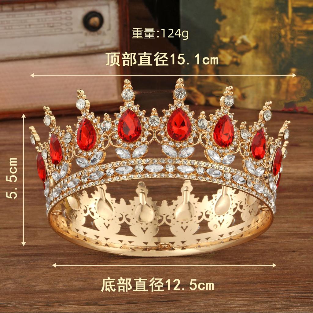 New Bridal Crown Headpiece - Exquisite High-end Wedding Birthday Party and Cake Decoration - Bridal Hair Accessory - Round Crown Tiara
