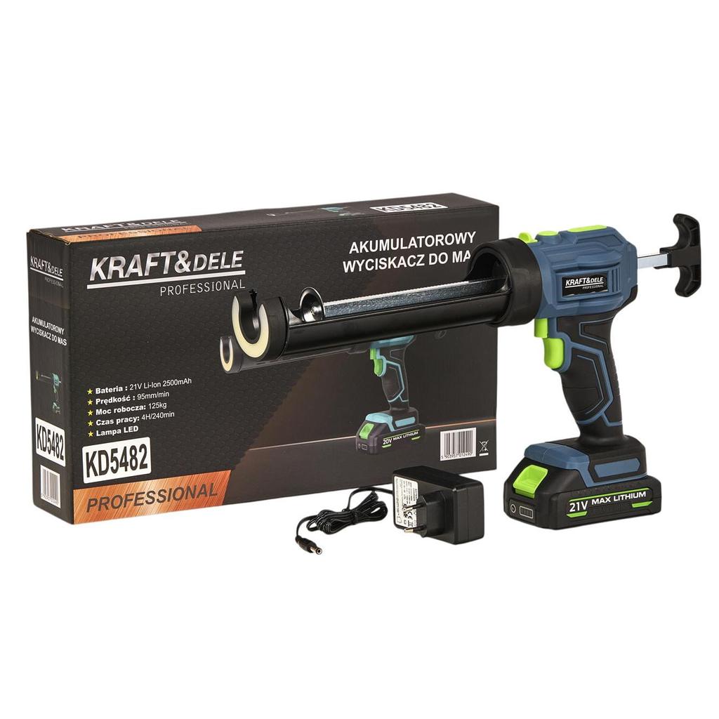 Wyciskacz Do Mas Akumulatorowy 21V 2500Mah | Kraft&Dele