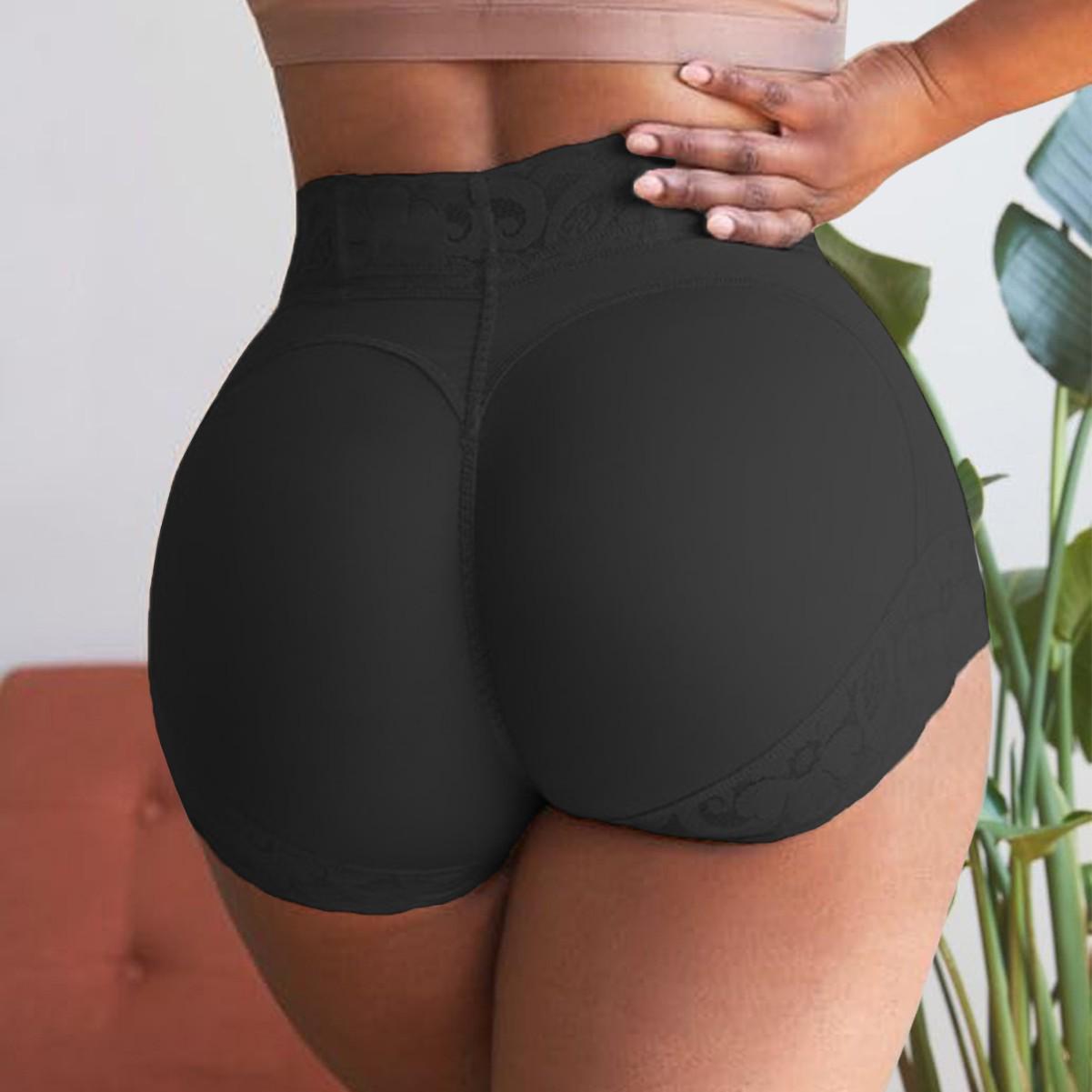 Женское кружевное shapewear-боди-трусы треугольной формы M чёрный