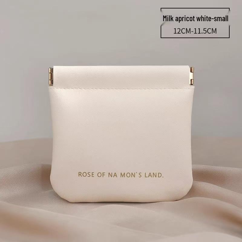 Automatic Closure Earphone & Coin Purse: Mini Portable PU Makeup Bag & Pick Holder