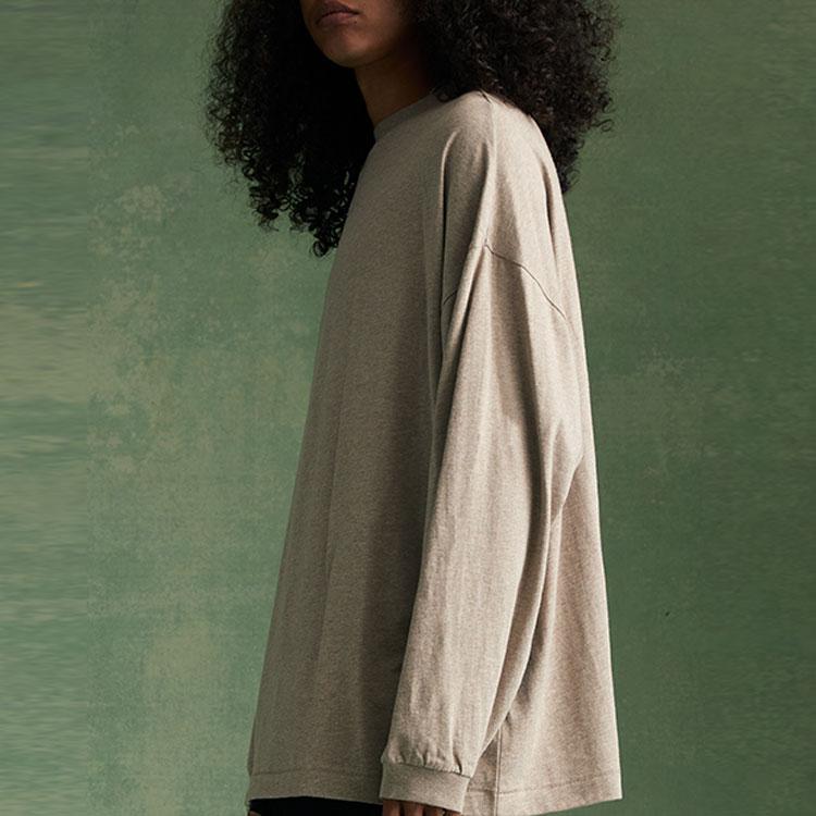 Fear of God Essentials Long-Sleeve Tee Core Heather Men Tops Brown 125BT232014F