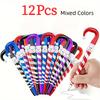12PCS Umbrella Cane Design Snowman Umbrella Cane Pens Mixed Color Snowman Novelty Pens  School Use