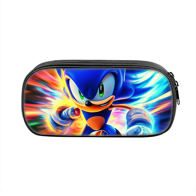 Sonic Cartoon Character Printed Student Single Layer Stationery Storage Bag For School And Gift