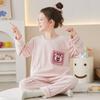 Kids Flannel Pajamas Set Boys Girls Warm Long Sleeve Top And Pants Sleepwear Winter Home Nightwear