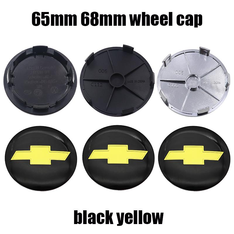 4pcs 65mm 68mm Chevrolet Logo Car Emblem Wheel Center Hub Cap Auto Rim Refit Dust-proof Badge Covers Sticker Styling Accessories
