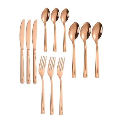 Mirror Finish Rose Gold Plated Stainless Steel Flatware Set Copper Silverware Set Rose Gold Spoon Color Cutlery Set
