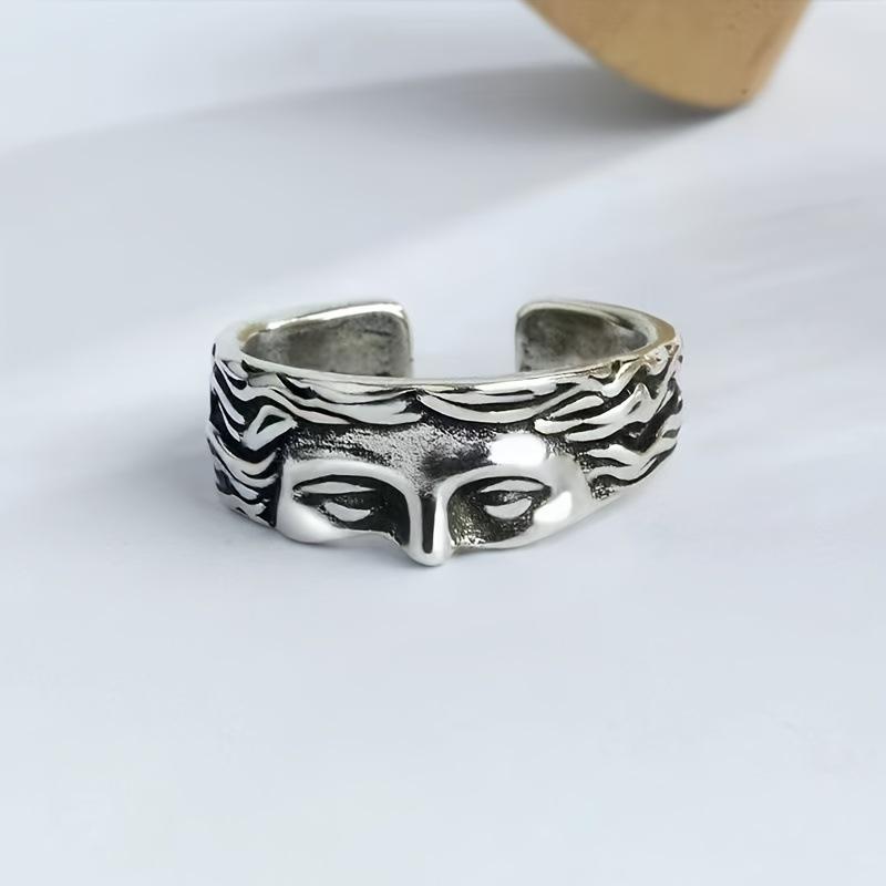 2Pcs Vintage Gothic Steel Skull Mask Rings Design Alloy Finger Rings Set for Men Women New Trend Creative Punk Jewerly Gift