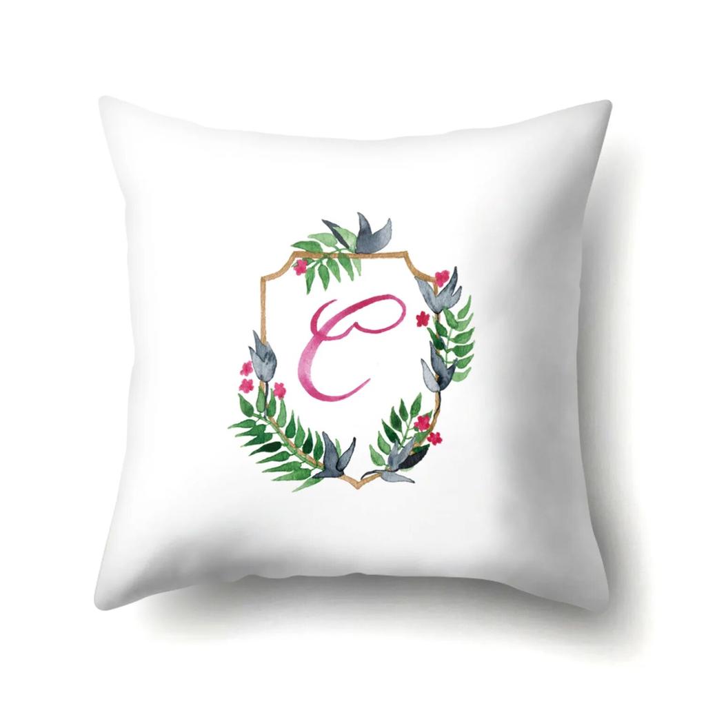 Creative Wreath Letter Pillowcase Office Cushion Cover Living Room  Waist