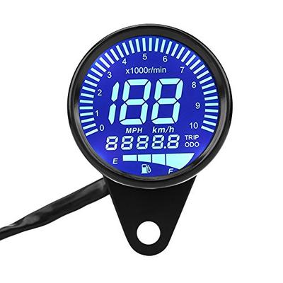 LED Motorcycle Speedometer, High Accuracy, Digital Speedometer, Tachometer, Speed Gauge, Tachometer, Universal for Motorcycles, Cool (Black)