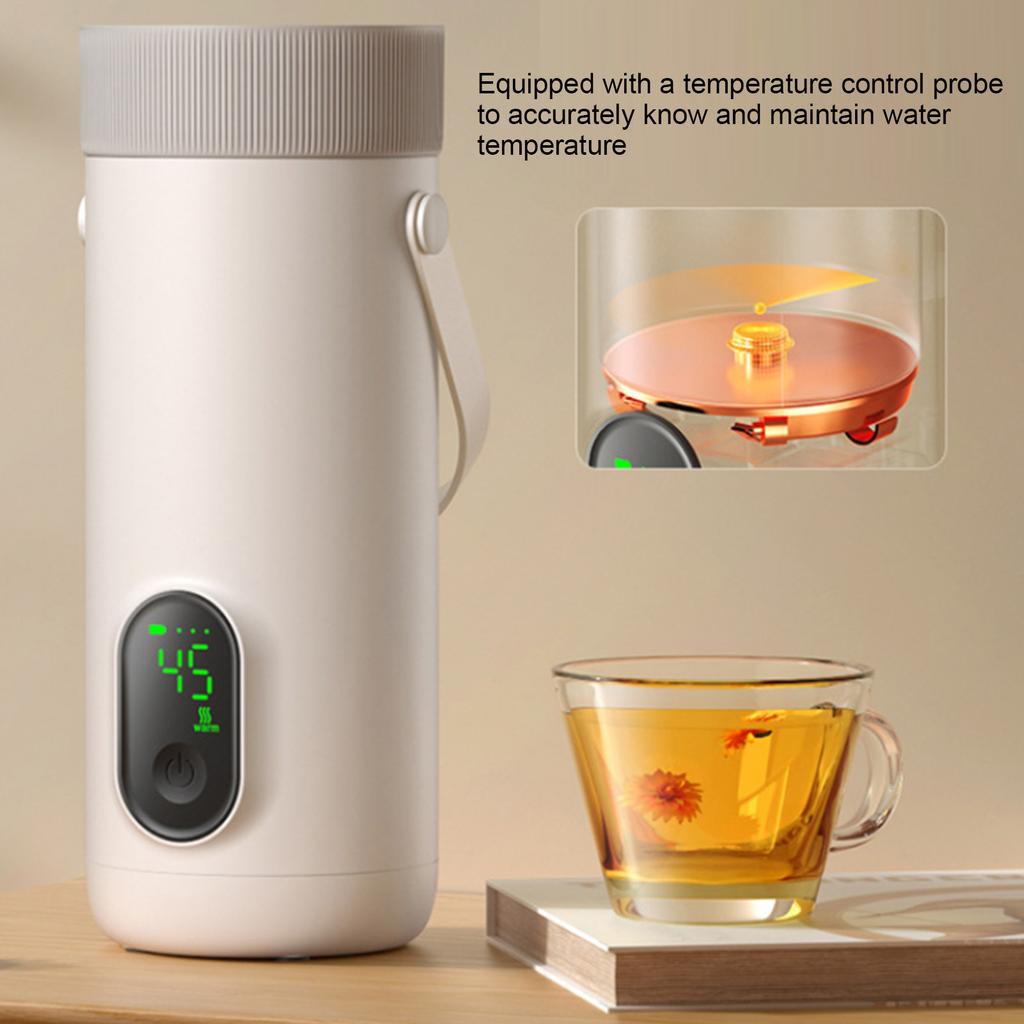 Travel Electric Kettle 350ml Portable Small Tea Coffee USB Rechargeable Hot Water Boiler for Car Outdoor Camping