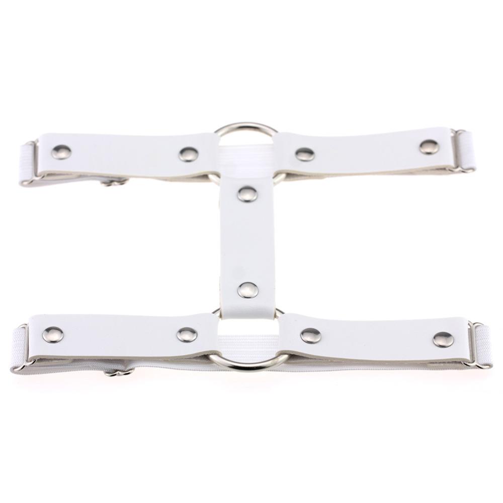 Sexy Leg Garter Wraps for Raves Goth Leg Chain Adjustable Elastice 2 Rows Punk Harness Jewelry  Gothic  Accessories