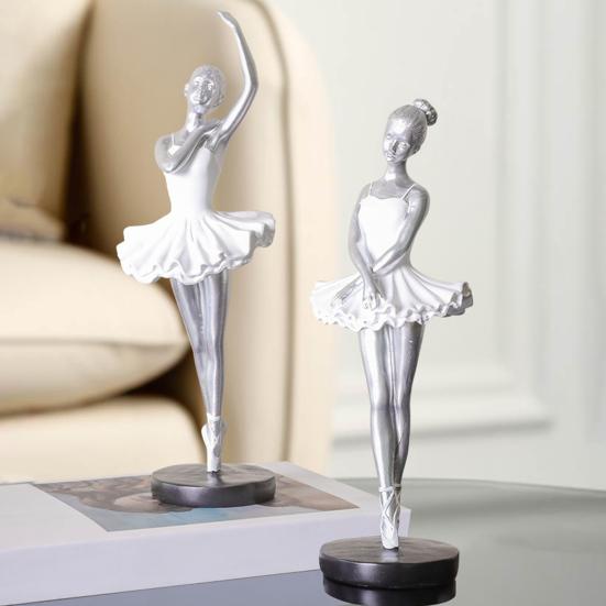 Counterweighted Base Figurine Ballet Dancer Figurine, Ballerina Statue with Stable Round Base, Resin Artistic Dance Sculpture Figurines, Elegant