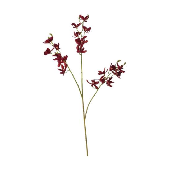 3-Fork Artificial Orchids Decoration, Realistic Fake Silk Flower with Stem, Faux Bloom for Wedding Party Home Office Table Centerpiece